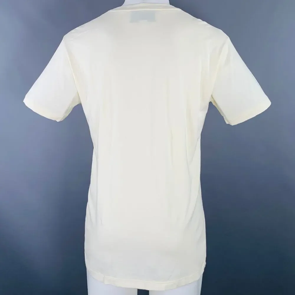 GUCCI Size S Cream Red Black Print Short Sleeve T-shirt